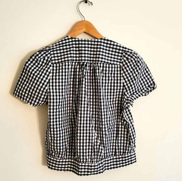 Madewell Short-Sleeve Wrap Top Checkered Gingham - Picture 5 of 6